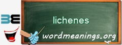 WordMeaning blackboard for lichenes